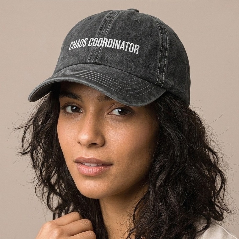 Chaos Coordinator gift for coworkerBaseball Cap Unisex Black Primitives By Kathy